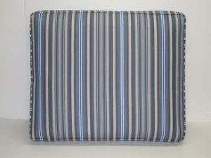 Sunbrella® Reno Club Ottoman Cushion ~ Rayure Azul ~ 24" x 20" x 6" NEW - Picture 1 of 4