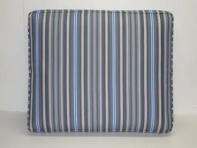 Sunbrella® Reno Club Ottoman Cushion ~ Rayure Azul ~ 24" x 20" x 6" NEW - Image 1 of 4