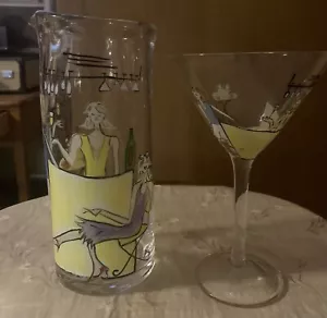 Handbemalter Martini Krug und passendes Glas - Bild 1 von 8