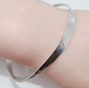 VTG Ed Levin Sterling Silver Modernist Hammered Bangle Bracelet FZZ - Picture 1 of 6
