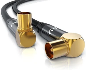 Cavo Antenna maschio femmina 135dB a Gomito 90° HD 75 Ohm DVB-T a DVB-T2 -1,5mt - Foto 1 di 7