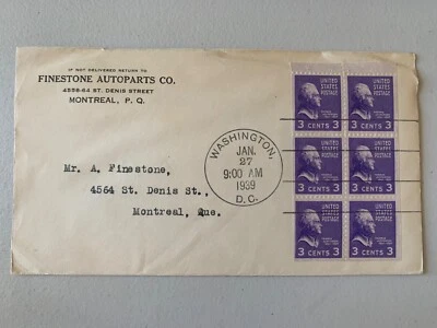US Stamps SC# 807a Thomas Jefferson 3c FDC pane of six 1939 - Image 1 of 2