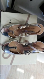 Scarpe Donna Da Cerimonia Argento Con Tacco 36 - Foto 1 di 3