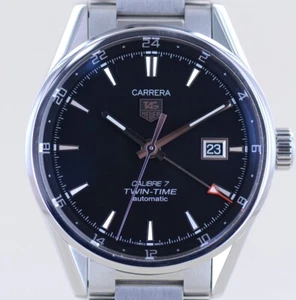 Tag Heuer Uhr Carrera Date Twin-Time Automatic black Dial Klassiker 41mm Cal 7 - Bild 1 von 18