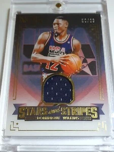 2023 Panini Noir Dominique Wilkins #PATCH /99 Game Worn Jersey - Rare - Picture 1 of 4
