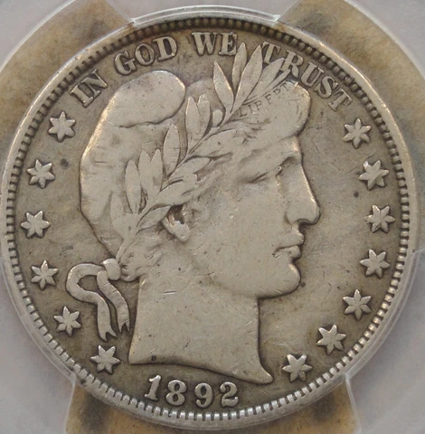 1892-O Barber Half Dollar 50c PCGS Certified VF20 Cover