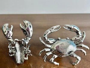 Crab & Lobster Metal  Wine Bottle Stopper 4" Cork Sea lot of 2 - Picture 1 of 6