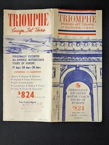 Cool 1960 TRIOMPHE Europe Ensign Jet Tours Brochure Air France - Picture 1 of 4