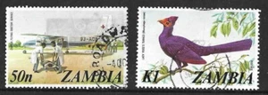 ZAMBIA 1975 - 2 PICTORIAL DEFINITIVES - SG 237 & 238 - 50n & K1 - Fine Used - Picture 1 of 2