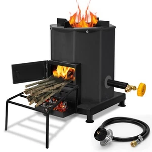 Camping Stove - Outdoor Portable Wood Burning Rocket Stove - Carbon Steel - Picture 1 of 8