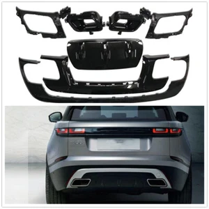 1 Set Black Rear Bumper Cover Trim For Land Rover Range Rover Velar 2017-2023 - Picture 1 of 4