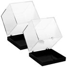2 Pieces Plastic Rock Storage Box Man Mineral Display Case Small Clear