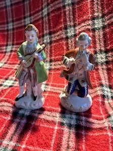 Figurine Vintage Strumenti Musicali Giappone Occupato Ceramica Colorata - Foto 1 di 7