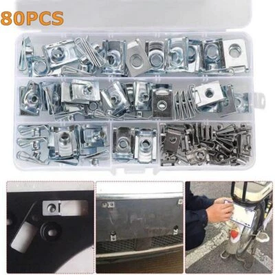 80tlg Blechmuttern Schnappmuttern Sortiment Kotflügelmuttern Klemmmutter Set DE - Bild 1 von 4