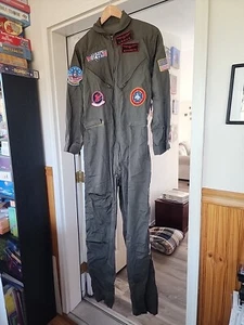 Top Gun Flight Suit Halloween Costume Maverick / Goose Leg Ave S/M Aviator Suit - Picture 1 of 9