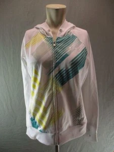 Oakley Size L Womens White Athletic Cotton Thumb Holes Full Zip Hoodie 6Y753 - Picture 1 of 9