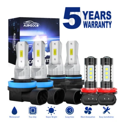 For Honda BR-V Sport Utility 2018-2019 LED Headlight Fog Light Bulbs Xenon White - Image 1 of 4