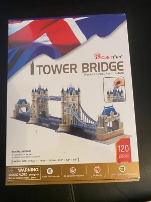 Cubic Fun London Tower Bridge England 3D Puzzle Fun 120pcs Hobby DIY Kit MCO66h - Image 1 of 2