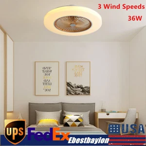 Modern Ceiling Fan Lights with Invisible Blades and Remote Controller 58cm - Picture 1 of 12