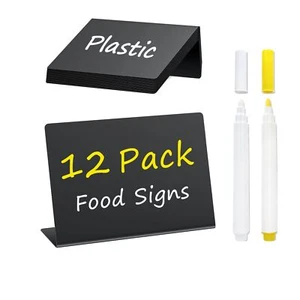 12 Pcs 4"x3" Small Food Labels for Party Buffet - Mini Chalkboard Signs for F... - Picture 1 of 9