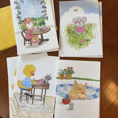 Vintage Suzy's Zoo Current Blank Note Cards & Envelopes 4 Designs/3 Each NOS - Image 1 of 4
