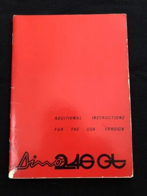 Ferrari 246GT Adicional Instrucciones para Los Eeuu Versión Folleto - Imagen 1 de 4