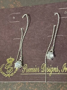 Premier Designs Ball Chain Silver Threader Earrings - Picture 1 of 5