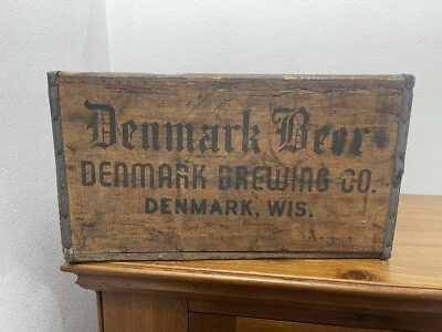 1930s Denmark Wi Beer Bottle Wood Crate Case Wisconsin Wi  Wis - Image 1 of 4