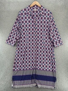 Chicos Dress Womens 4 US 20 Plus Pink Multi Medallion Print Shirt Knee Stretch - Picture 1 of 11
