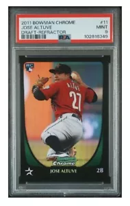 2011 Bowman Draft Picks & Prospects - Chrome Refractor #11 Jose Altuve RC PSA 9 - Picture 1 of 3