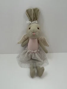 Bunny Rabbit Pink Plush Angel Wings Brown Lovey Toy T67 - Picture 1 of 3