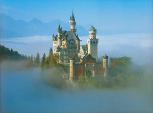 Bavaria Alps Castle NEUSCHWANSTEIN Germany LARGE Vintage Photographic Print 41cm - Picture 1 of 2