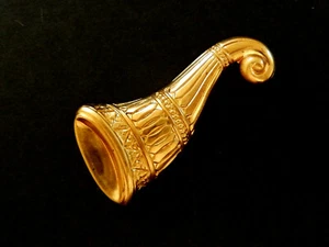 Horn or Shofar /Raw Brass Stampings/ Embossed on Top / Open Back - Picture 1 of 3