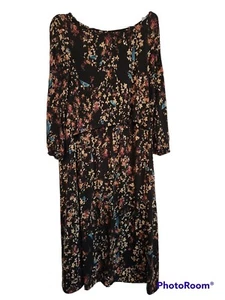 EUC Milk Nursingwear Black Floral Dress Size S - Picture 1 of 4