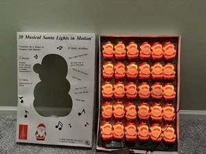 Santa Claus Blow Mold 30 Light String Musical Plays 21 Songs NEW OLD STOCK - Picture 1 of 5