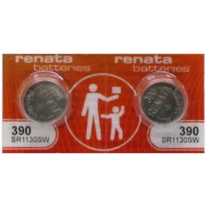 2 Pcs Renata 1.55V Button Cell Battery 390 SR1130SW - Picture 1 of 2