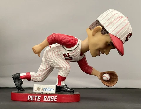 Pete Rose Cincinnati Reds Hall of Fame Dinsmore Bobblehead 2014 NIB SGA Fielding Cover