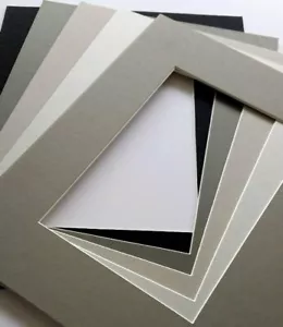 8x10 Assorted Gray and Black Matting - Mat Pack of 5 - Picture 1 of 1