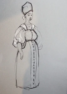 Theater Kostümbild Tuschemalerei - Bild 1 von 10