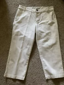 Chico’s Platinum Optic White Denim High Rise CTN BL Crop Jeans Größe 2 (L/12) Neu mit Etikett - Bild 1 von 5