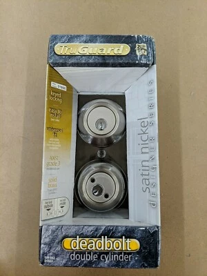 TRUGUARD DEADBOLT DOBLE CILINDRO - NÍQUEL SATINADO - AJUSTE UNIVERSAL - 2 LLAVES Foto 1 de 4