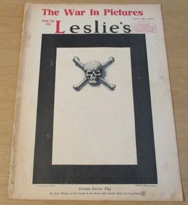 OCTOBER 19, 1918 WWI Weekly Newspaper~"LESLIE'S"~WAR in Pictures~GERMAN Flag~ - Imagen 1 de 9