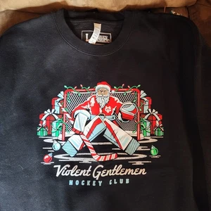 Men's Violent Gentlemen Hockey Club Large Christmas Sweatshirt  - Picture 1 of 1