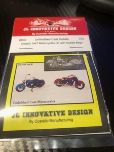 JL Innovative 902 HO Scale Classic 1947 Motorcycles (2) with Saddle Bags HH - Bild 1 von 1