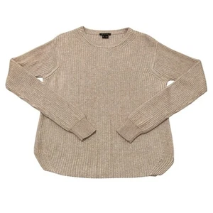 Theory Kaschmirmischung Strickpullover klassisch kuschelig Herbst hellbraun beige Damen Small " - Bild 1 von 8