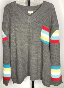 Maglione POL donna taglia small grigio maglia grossa boho boxy oversize morbido comodo - Foto 1 di 8