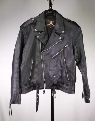 Chaqueta de moto Vanguard Leather of America de cuero negro de vaca 40 mediana Foto 1 de 4