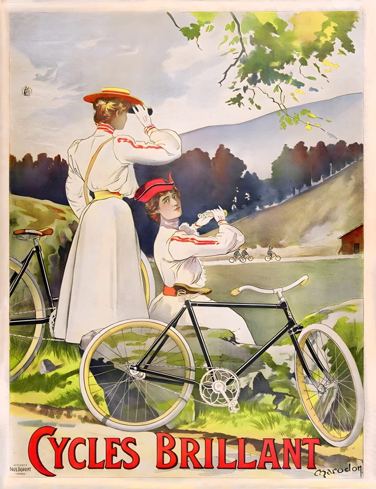 16276.Wall Decor Poster.Interior Art.Cycles Brillant Women Landscape French Ad - Image 1 of 1