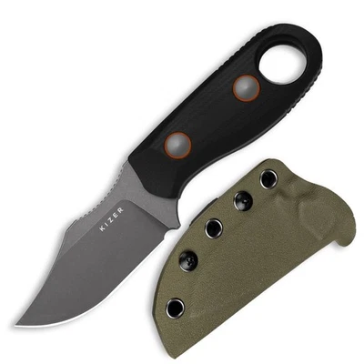 KIZER Beaver 2 D2 Black G10 Gray Stonewash Full-Tang Outdoor Messer EDC 02KI090 - Bild 1 von 4