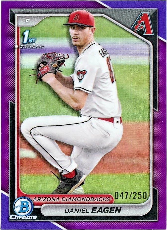 2024 Bowman Draft Chrome - Daniel Eagen 1st BDC-53 - Purple Refractor #047/250 - Image 1 of 3